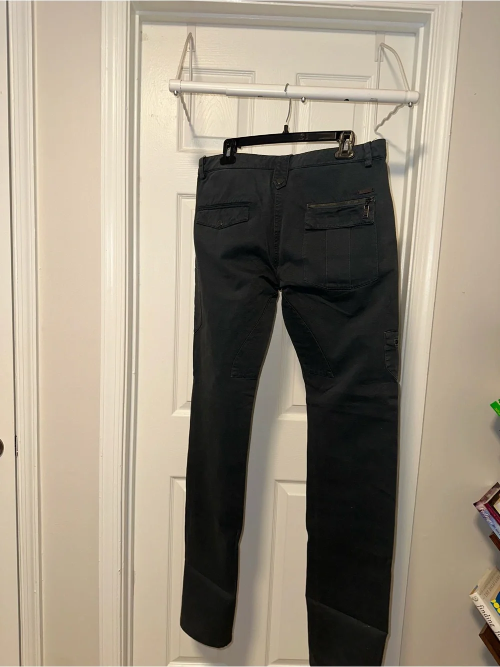 Gianfranco Ferré Black stretchy Cargo Pants with Zip Details